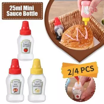 Mini Sauce Bottle Tableware 25ml Ketchup Oil Spray Honeys Kitchen Accesories Home Salad Container Bottle Portable Sauce Jar Sofa