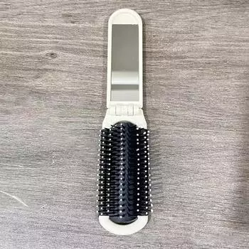 Мини-щетка для волос, складная массажная расческа, массаж головы, антистатическая портативная дорожная щетка для волос, расчески для волос для девочек с зеркалом белый