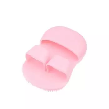 Мини-щеточка для умывания лица с пальцами Мягкая силиконовая щетка Массаж носа Крылья носа Очищение пор Средство для снятия макияжа Очищающая щетка для лица розовый