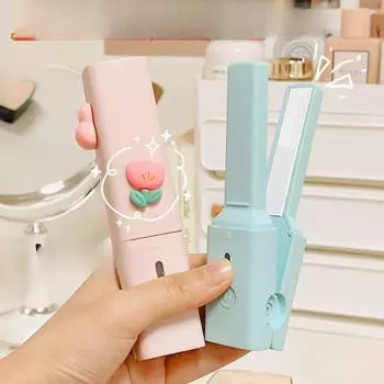 Мини-щипцы для завивки волос для общежития с небольшой мощностью, прямые, две электрические завивки, студенческие портативные зажимы для челки синий