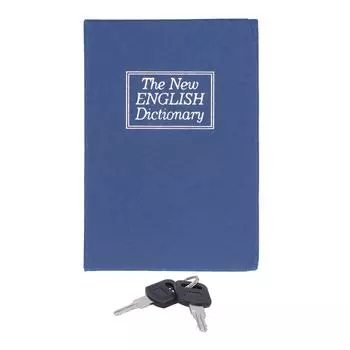 Мини-сейф, имитация книги, шкатулка для денег и ювелирных изделий с замком-ключом для домашнего офиса, синий