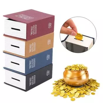 Мини-секретный сейф для денег, скрытая шкатулка, книга, шкатулка с замком, секретное хранилище, пароль, небольшой сейф для хранения денег красный