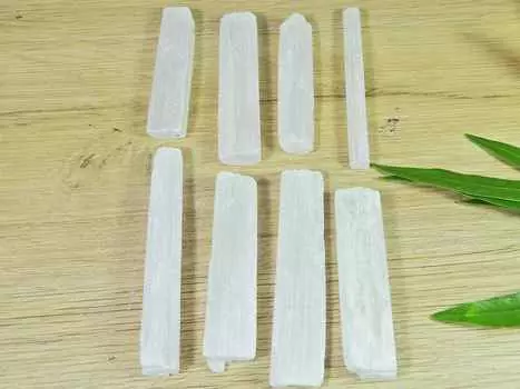 Мини селенитовый карандашный кристалл драгоценный камень россыпью 8 шт. лот 48-56 мм 295 карат. РQ-2847