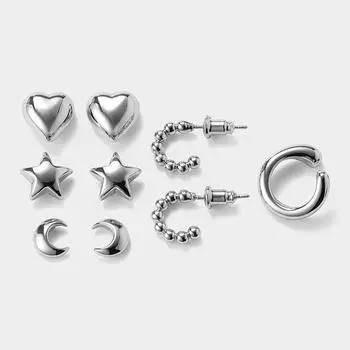 Мини-серьги GU by Uniqlo с мотивом, 5 шт.