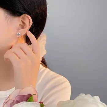 Мини-серьги с цирконием и стразами, корейская версия, простые бриллиантовые серьги