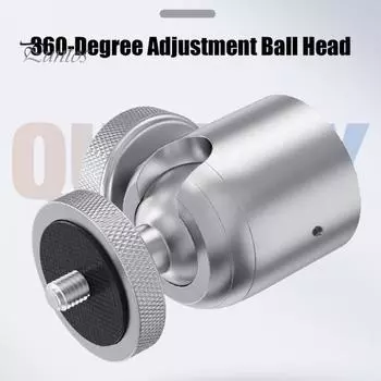 Мини-шаровая головка из алюминиевого сплава, вращающаяся на 360 градусов, винт 1/4 3/8 дюйма, металлический светодиодный светильник для видеосъемки, адаптер для крепления на головке штатива для мобильного телефона, DSLR-камеры 3/8inch