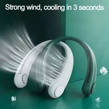 Мини-шейный перезаряжаемый USB-вентилятор для шеи, 4000 мАч с батарейным питанием, дизайн для наушников, USB-вентилятор, перезаряжаемый вентилятор 1PCS розовый