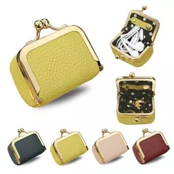 Мини-шкатулка для украшений из искусственной кожи, серьги, ожерелье, браслет, кольцо, органайзер, чехол, многофункциональный, портативный, дорожный, женский, для хранения украшений жёлтый