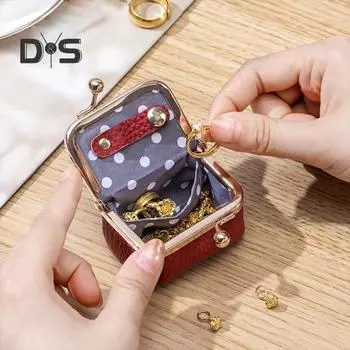 Мини-шкатулка для украшений из искусственной кожи, серьги, ожерелье, браслет, кольцо, органайзер, чехол, многофункциональный, портативный, дорожный, женский, для хранения украшений жёлтый