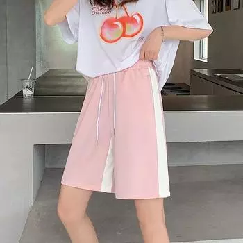 Мини-шорты для женщин, розовый костюм для спортзала, шорты для женщин, лето 2023, тонкие шорты с высокой талией, тонкие свободные широкие брюки, повседневные спортивные шорты, брюки L зелёный