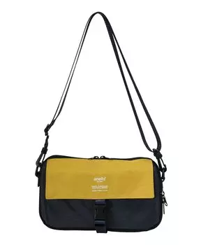 Mini Shoulder Bag Wallet Pocket Expansion Multiple Storage THE DAY Navy x Yellow [Anello] AT-H1152