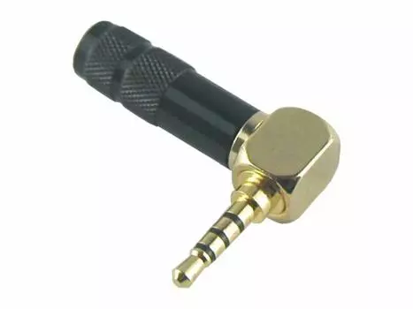 Мини-штекер Мини-мини-штекер Микро-штекер Телефонный штекер Телефонный разъем Паяный тип Самодельный Позолоченный 4-полюсный L-тип AS Черный MG-M 2,5 мм чёрный