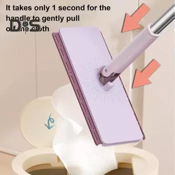 Мини-швабра с автоматической сменой тряпки, плоская швабра для пыли без помощи рук с вращающейся на 360 градусов головкой, одноразовая щетка для пола 1 Set