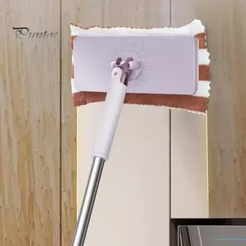 Мини-швабра с автоматической сменой тряпки, плоская швабра для пыли без помощи рук с вращающейся на 360 градусов головкой, одноразовая щетка для пола 1 Set