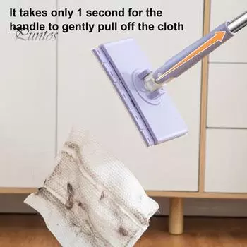 Мини-швабра с автоматической сменой тряпки, плоская швабра для пыли без помощи рук с вращающейся на 360 градусов головкой, одноразовая швабра для пола D фиолетовый