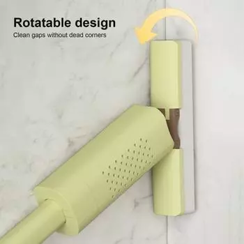 Мини-швабра с функцией самоотжима, губчатая насадка, многорядный дизайн с канавками, портативная швабра для уборки небольших помещений серый