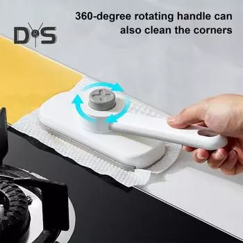 Мини-швабра в комплекте для сухой влажной уборки пола с вращающейся на 180 градусов ручкой и автоматической заменой бумаги. Твердая структура для мытья лица. Полотенце для лица. оранжевый