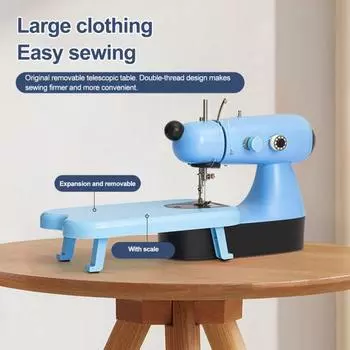 Мини-швейная машина с платой расширения. Светодиодный дизайн. Plug-Play. Простое управление. Вилка европейского стандарта. Шторы для одежды своими руками. Электрическая швейная машина. EU Plug озеро синий