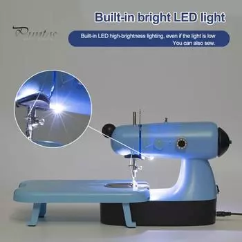 Мини-швейная машина с платой расширения. Светодиодный дизайн. Plug-Play. Простое управление. Вилка европейского стандарта. Шторы для одежды своими руками. Электрическая швейная машина. EU озеро синий