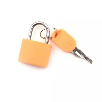 Мини-сильный стальной навесной замок, дорожные замки для ящика чемодана, общежития с 2 ключами оранжевый