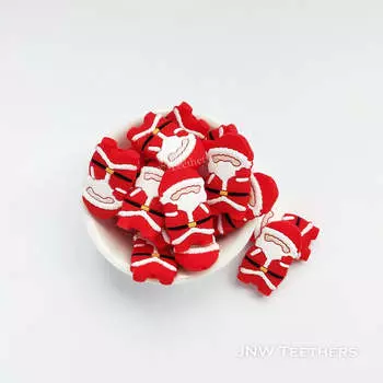 Мини-силиконовые бусины Дед Мороз. 10 PCS