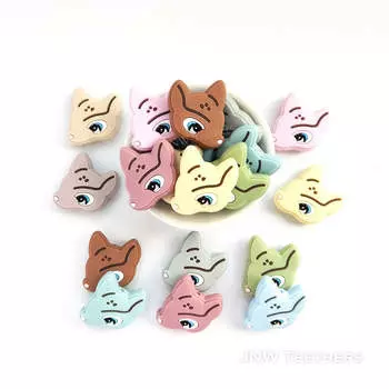 Мини-силиконовые бусины в форме оленя, разные цвета, силиконовые детали в форме лань, бусины с мотивом маленького оленя, жемчужный силикон, силиконовые детали Set of 10