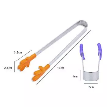 Мини силиконовый зажим для еды нескользящий квадратный лед кофе сахар щипцы для барбекю кухонный инструмент розы красного