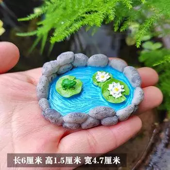 Mini Simulation Small Pool Lotus Pond Micro Landscape Ornaments Rockery Fish Tank DIY Sand Tray Potted Landscaping Decoration 1pcs
