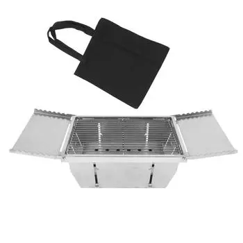 Мини складная дровяная печь прямоугольная из нержавеющей стали легкая дровяная гриль-печь для кемпинга на открытом воздухе