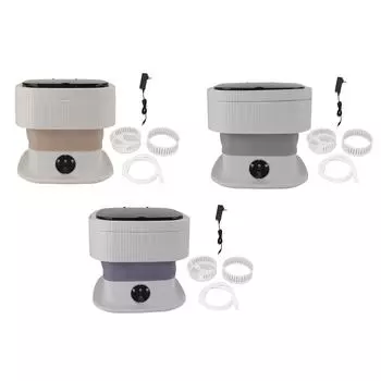 Складная стиральная машина 60 Вт 10 л емкость IPX4 водонепроницаемая портативная стиральная машина для общежития путешествия US Pl Gray