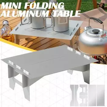 Мини складной стол для кемпинга, сверхлегкий алюминиевый сплав, уличный стол для путешествий, пикника, палатки для барбекю, складной компьютерный стол-кровать 28.4X20X10cm