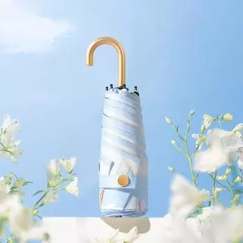 Мини-складной зонт для женщин, модный УФ-зонтик от дождя и солнца, портативный карманный складной зонт зелёный