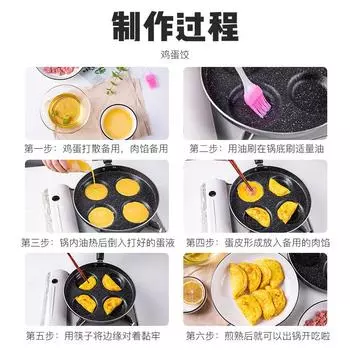 Мини-сковорода для омлета, бытовая медицинская каменная сковорода с антипригарным покрытием, сковорода с четырьмя отверстиями, сковорода для завтрака, маленькая жаровня чёрный