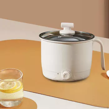 Мини-сковорода с антипригарным покрытием и ручкой, двухскоростная электрическая сковорода для супа, стейка, жарки без пароварки with steamer