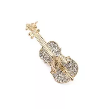 Мини-скрипка музыкальный инструмент высокого класса изысканная брошь горный хрусталь бас ретро булавки аксессуары для одежды