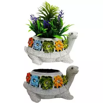 Мини-скульптура черепахи на солнечных батареях, водонепроницаемая, креативное украшение двора A