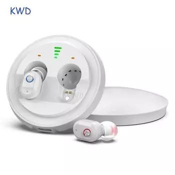 Мини-слуховой аппарат CIC, перезаряжаемые интеллектуальные слуховые аппараты, цифровой усилитель звука, высокая мощность, Audiphone, низкий уровень шума, Audifonos s белый