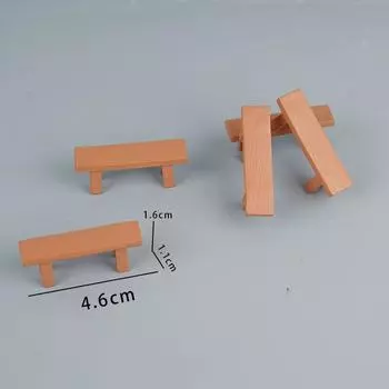 Mini Small Bench Small Stool Micro Landscape Ornament Resin Simulation Wood Chair Ornament Toy