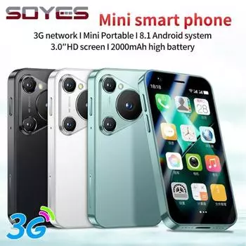 Мини-смартфон SOYES P70 Pro Max, 3,0-дюймовый HD-экран, 1 ГБ ОЗУ, 16 ГБ ПЗУ, WCDMA 3G, Android, 2000 мАч, мобильный телефон с двумя SIM-картами, Face ID чёрный