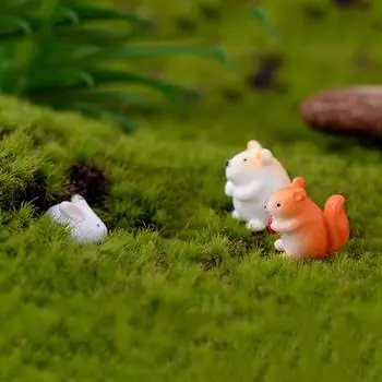 Мини-смола хомяк кролик животное модель DIY пейзаж сад бонсай украшения