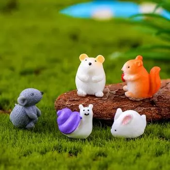 Мини-смола хомяк кролик животное модель DIY пейзаж сад бонсай украшения Hamster