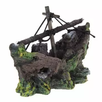Мини-смола лодка затонувшее украшение украшение аквариума ландшафтный дизайн аквариума разноцветный