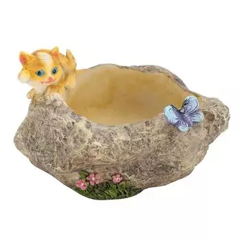 Мини-смола мультяшный цветочный горшок с изображением животных, украшение для рабочего стола, суккулентный горшок для растений, украшение для кошки