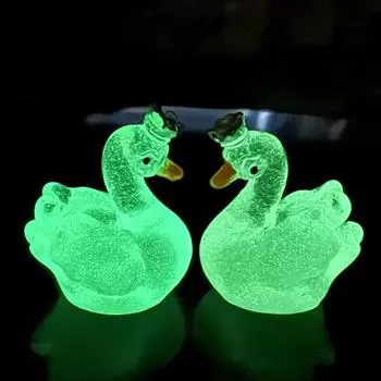 Мини смоляной светящийся лебедь аксессуары микро ландшафт сделай сам миниатюрный домашний декор сад миниатюрный террариум орнамент статуя