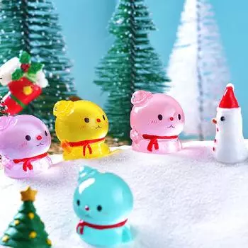 Мини смоляной светящийся рождественский снеговик микропейзаж приборная панель автомобиля украшения для дома оранжевый