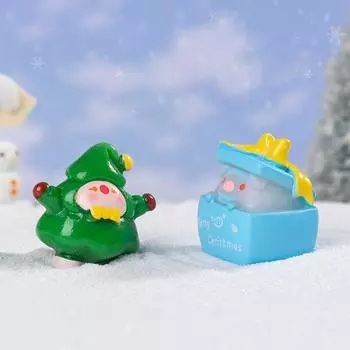 Мини-смоляные рождественские украшения снеговик дерево лось кролик микро ландшафтные украшения своими руками домашний декор аксессуары для салона автомобиля A8