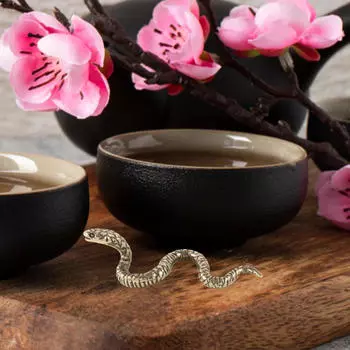 Mini Snake Figurine Copper, Animal Statue, for Car Dashboard Desktop Friends