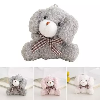 Мини-собака, милая плюшевая собака, брелок, сумка, украшение, женская сумочка, украшения, школьный рюкзак, симпатичная пушистая подвеска светло-синий