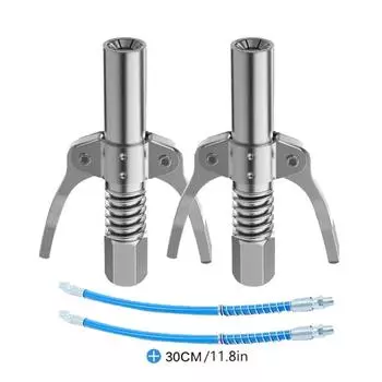 Мини-соединитель для смазочного пистолета 10000 фунтов на квадратный дюйм, головка ручного насоса для смазки, шприц, насадка для смазки, инструмент для заполнения масляного насоса, ниппель для инжектора смазки серебряный