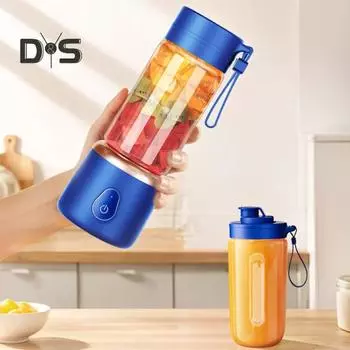 Мини-соковыжималка для фруктов с лезвиями из нержавеющей стали, большой емкости, без BPA, перезаряжаемый, легко моющийся, беспроводной блендер, электрический миксер A розовый